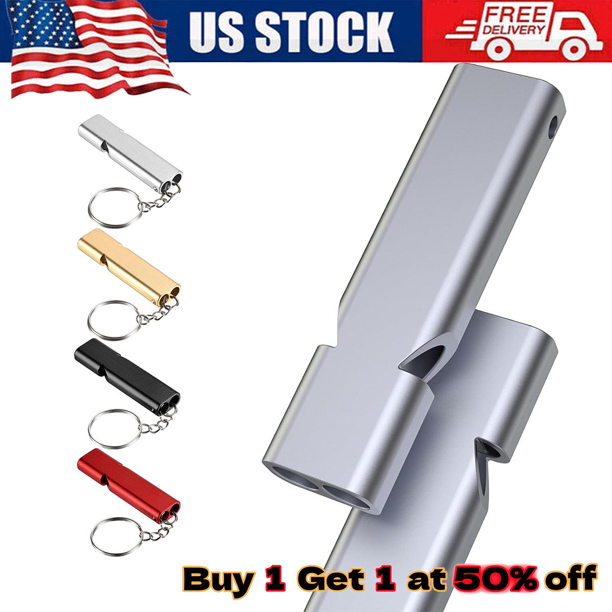 Emergency Survival SOS Whistle Keychain - Loud 120dB Waterproof Outdoor Camping Hiking