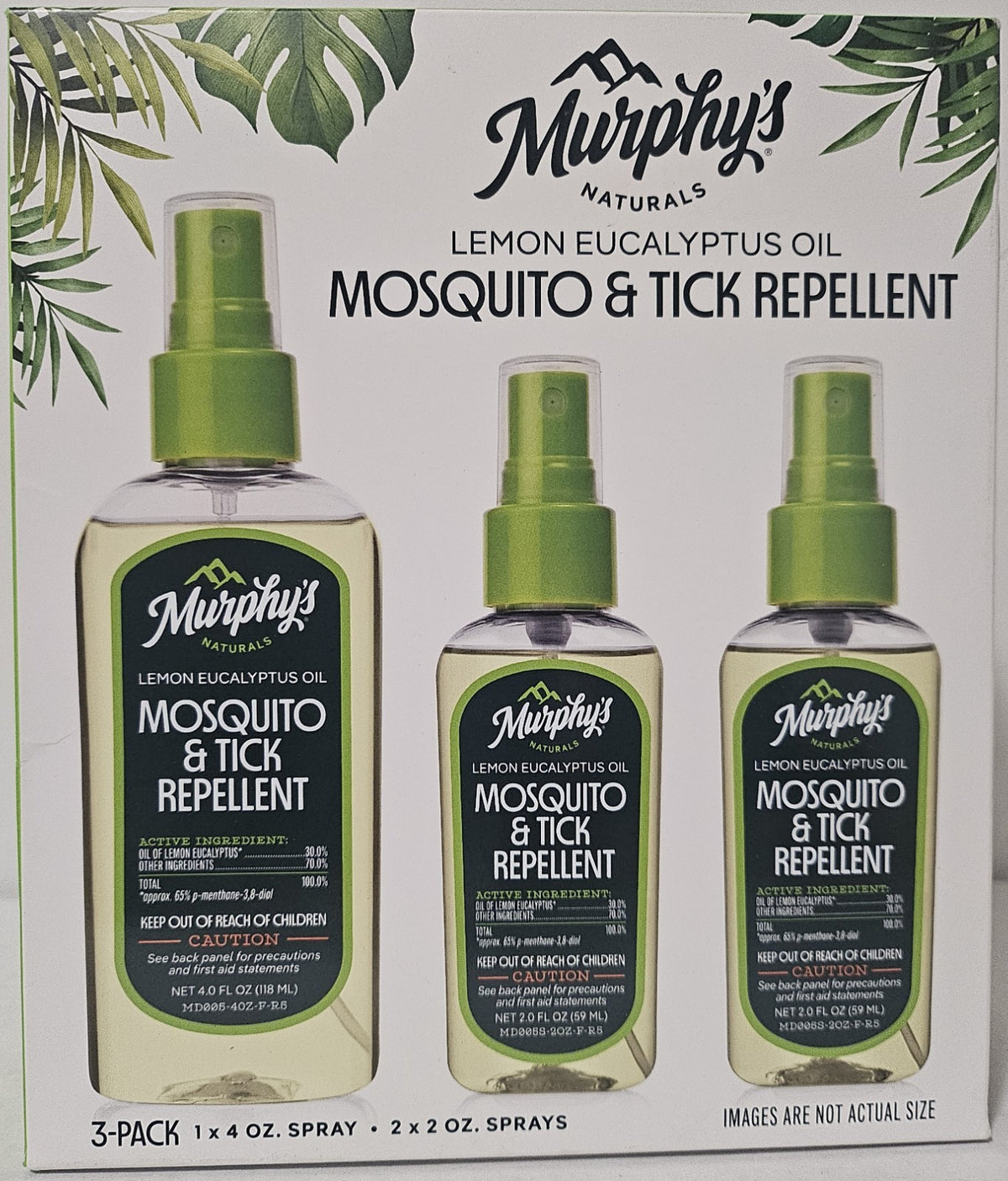 Mosquito and Tick Repellent Spray with Lemon Eucalyptus Oil - 3 Pack