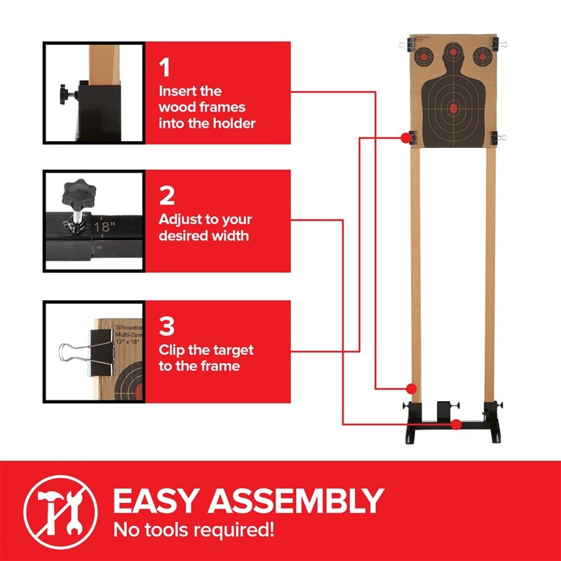 Adjustable Target Stand Base 2 Pack for Wooden Frames - Heavy Duty Steel