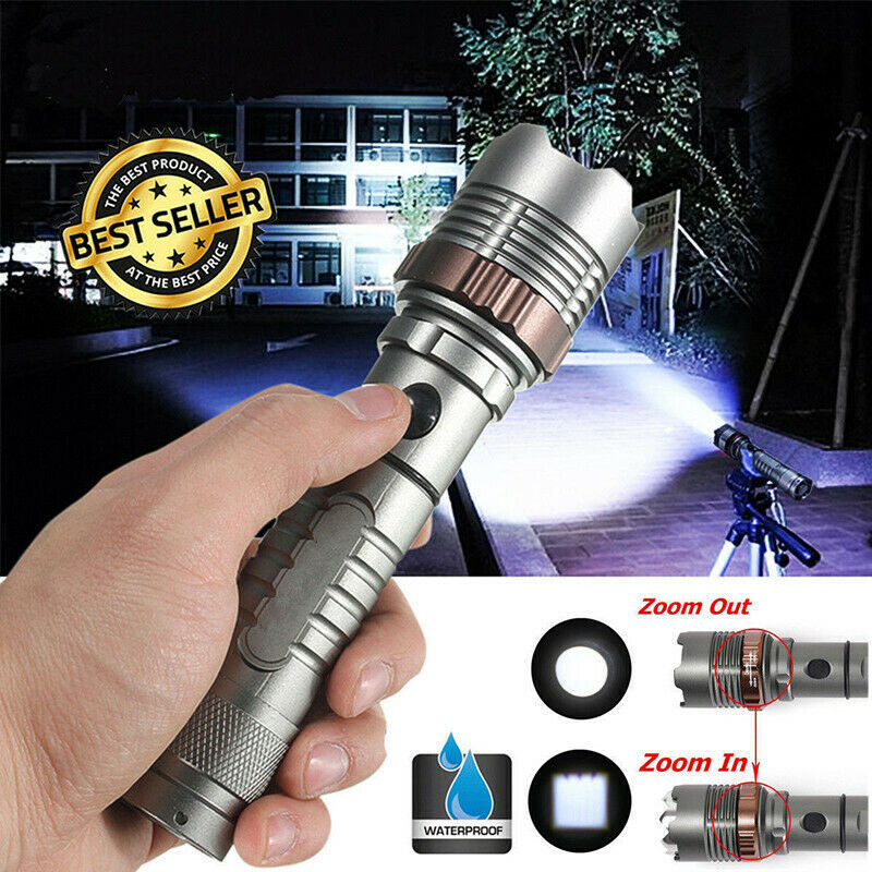 Rechargeable LED Tactical Flashlight with Zoom & Multiple Modes