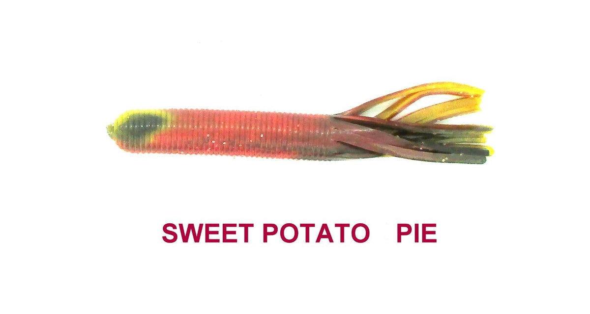 Wave Plastics 3-Inch Tiki-Tube Swirl Series Sweet Potato Pie Fishing Baits - Unopened Pack of 30