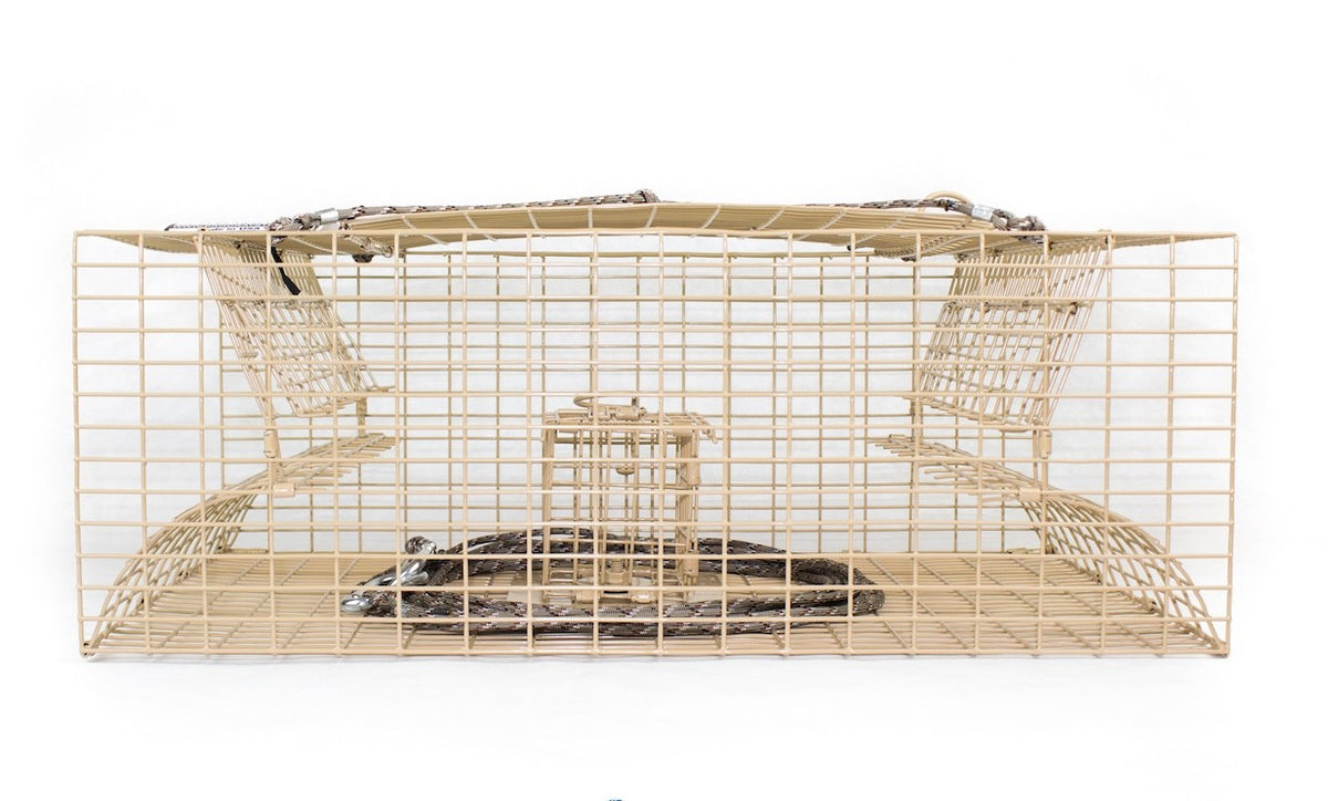 Large Crawfish Trap for Lakes & Rivers - Durable Steel, Camouflage, Bait Holder