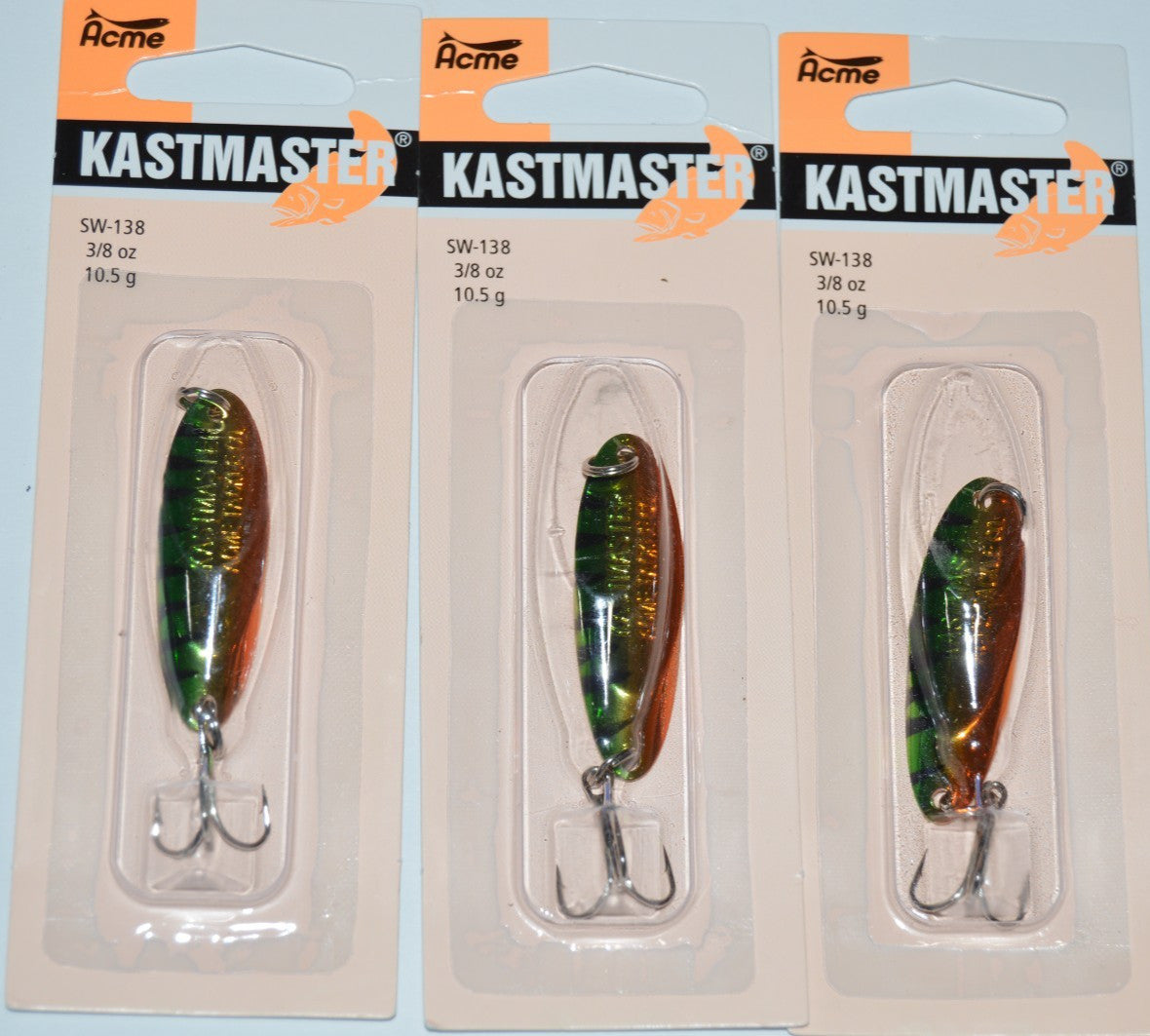 3 Pack Casting Jigging Spoons - 3/8oz Perch Fishing Lures