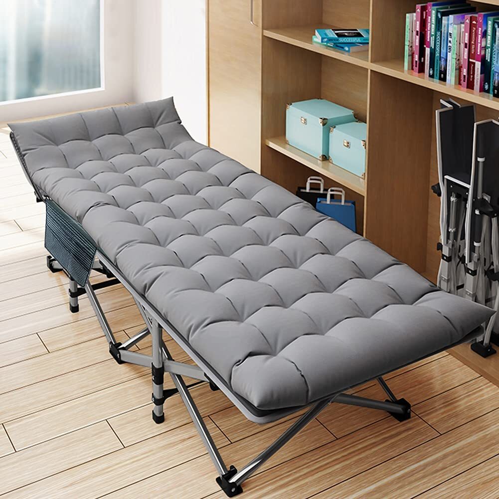 Heavy-Duty Camping Cot for Adults with Soft Padding and Carry Bag