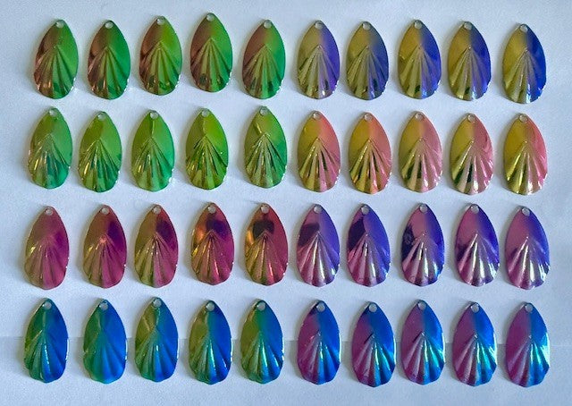 40 UV Fluted Indiana Spinner Blades Size 5 for Fishing Tackle