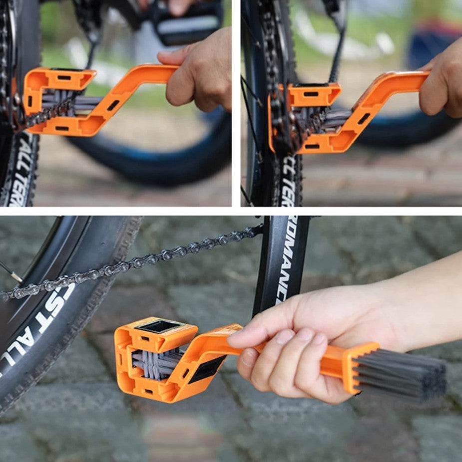 Bike Chain Cleaning Brush Double-Head Gear Cleaner Tool for Bicycle & Motorcycle
