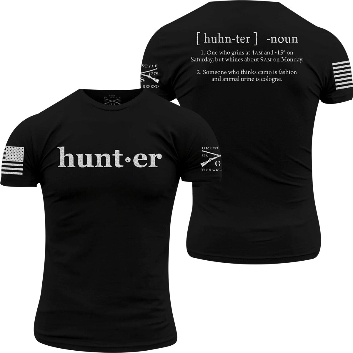 Hunter Defined T-Shirt Black - Men's Casual Athletic Tee