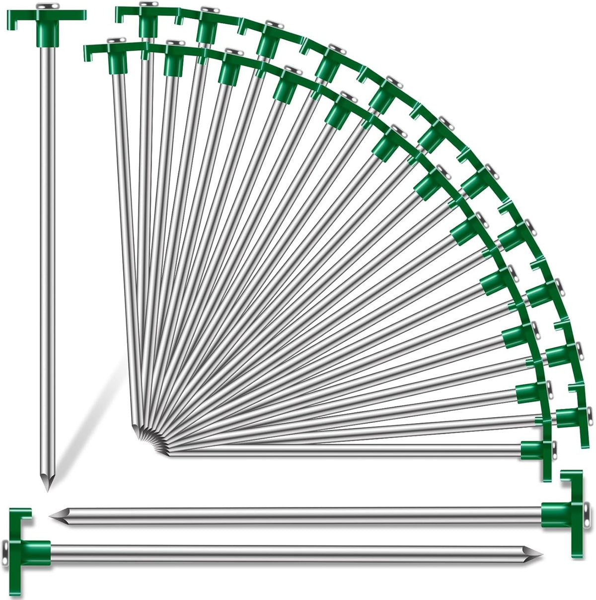 Heavy Duty Tent Stakes 20 Pack - Rust-Proof Metal Ground Pegs 9.84 Inch
