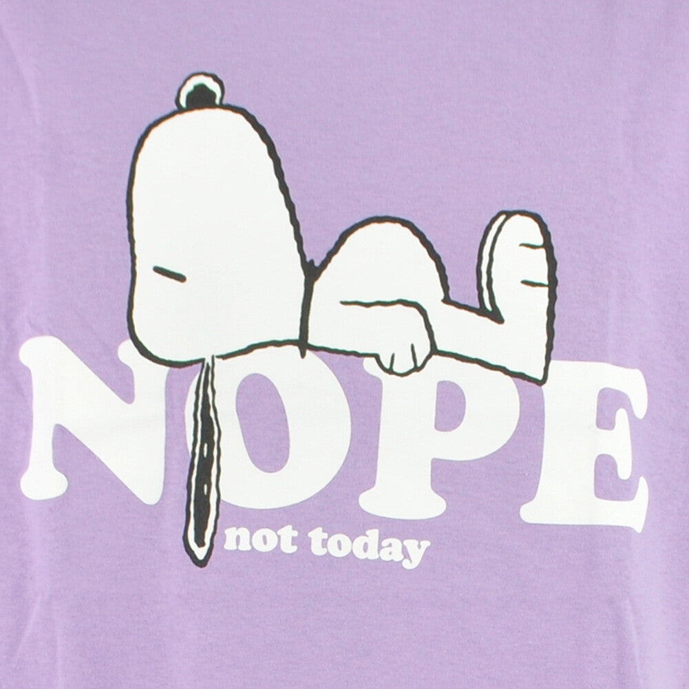 Peanuts Snoopy Not Today Purple Crew Neck T-Shirt for Adults