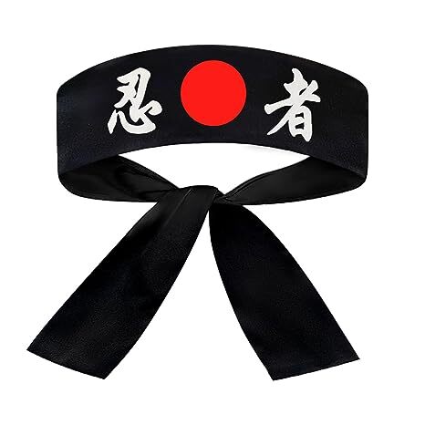 Black Sushi Headband for Chefs and Martial Arts - Unisex One Size