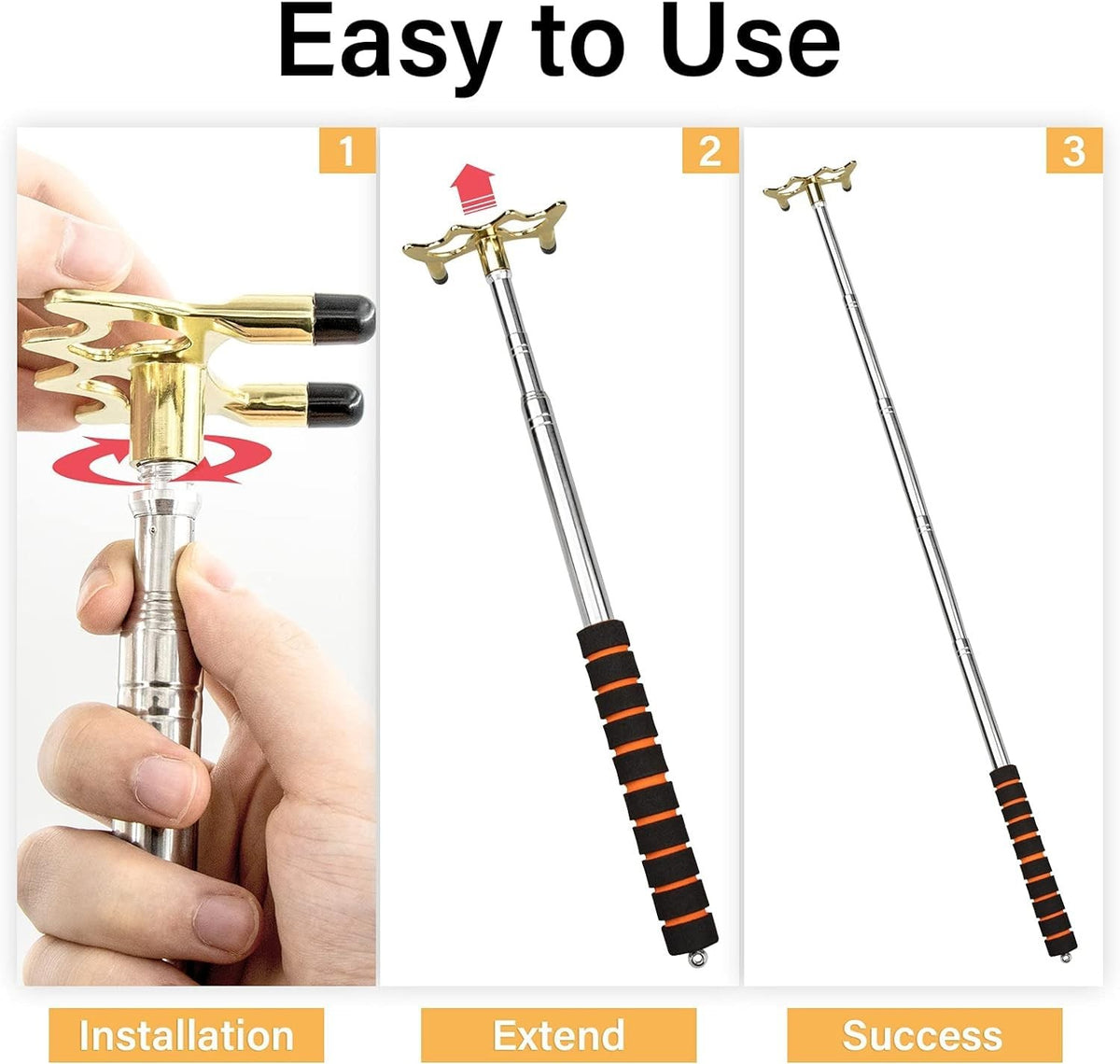 Retractable Billiards Bridge Stick with Brass Head – Extendable Cue Bridge