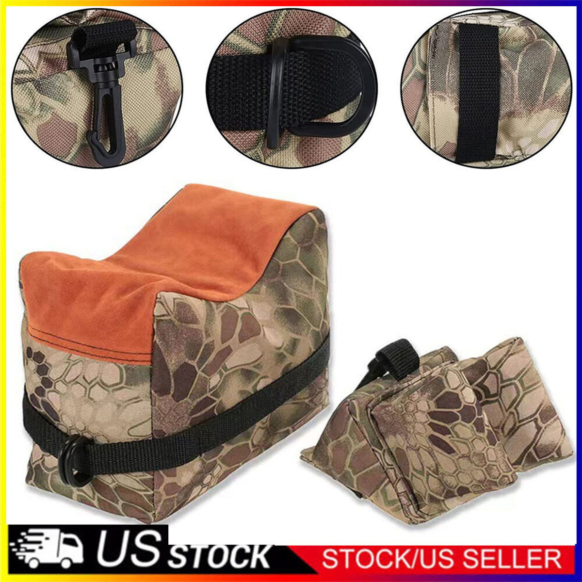 Shooting Range Sand Bag Set for Rifle and Gun Bench Rest - Hunting Accessory