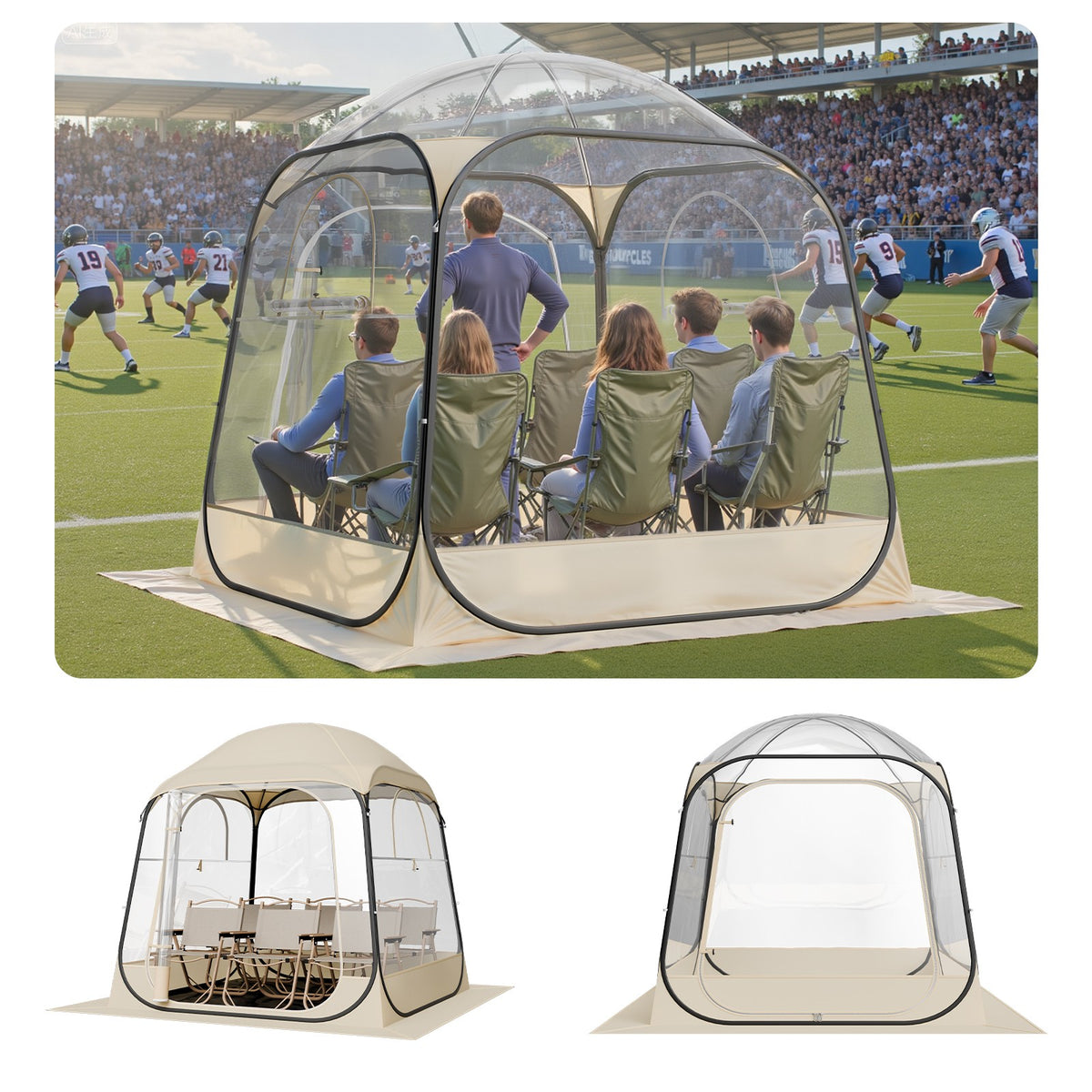 Portable Transparent Pop-Up Sports Bubble Tent - Weatherproof for Outdoor Activities