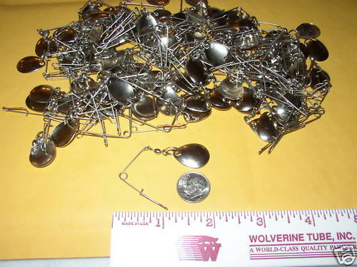 Wholesale Lot 100 Nickel Fishing Spinners Size 1 - Make Your Own Tackle