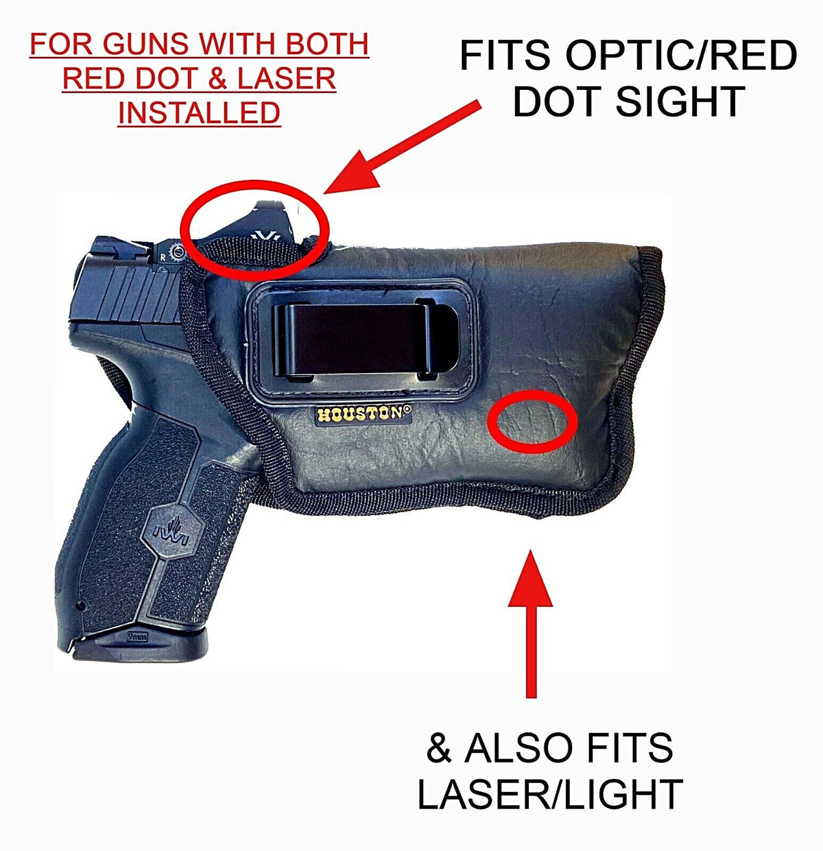 Laser and Red Dot Optic Cut Holster for Concealed Carry - Universal Fit