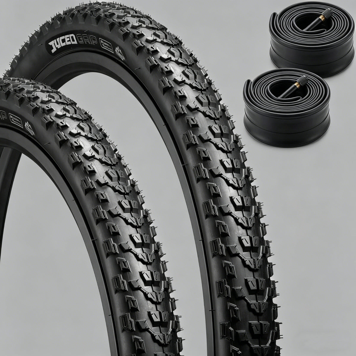 2-Pack 26x2.2 Mountain Bike Tires with Inner Tubes & Tire Levers - All-Terrain Puncture Protection