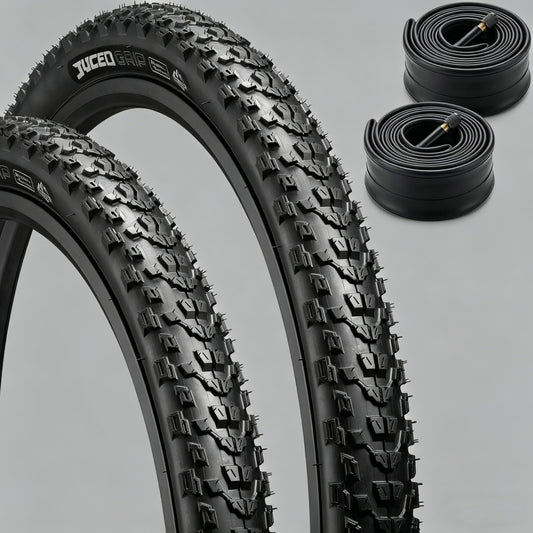 2-Pack 26x2.2 Mountain Bike Tires with Inner Tubes & Tire Levers - All-Terrain Puncture Protection