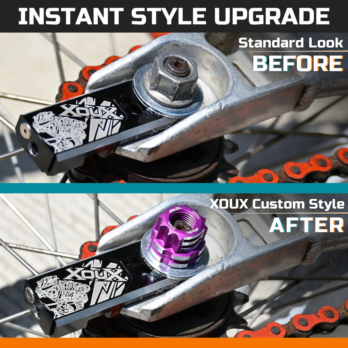 BMX Axle Nuts 10MM CNC Aluminum Black & Color Options - Secure Fit