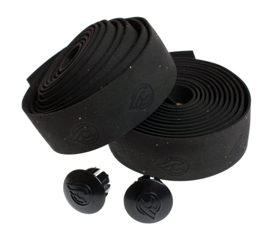 Bicycle Handlebar Tape Cork Wrap for Road & Cross Bikes - Black