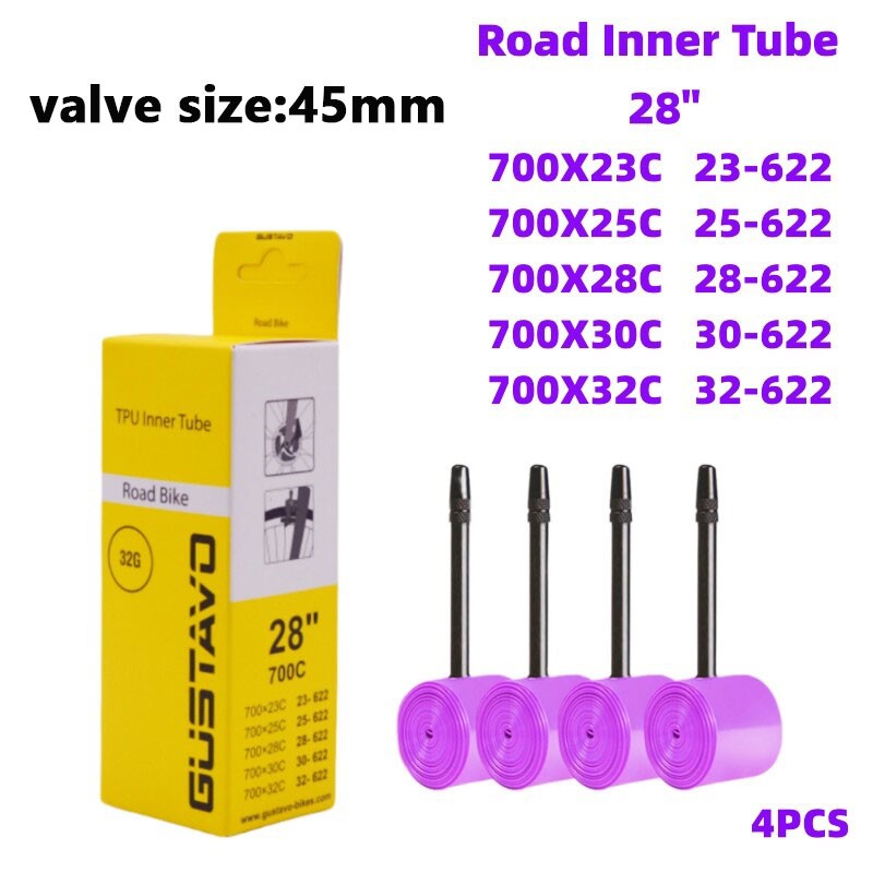 Bike Inner Tube for Gravel & Road Bikes - TPU, Multiple Valve Sizes