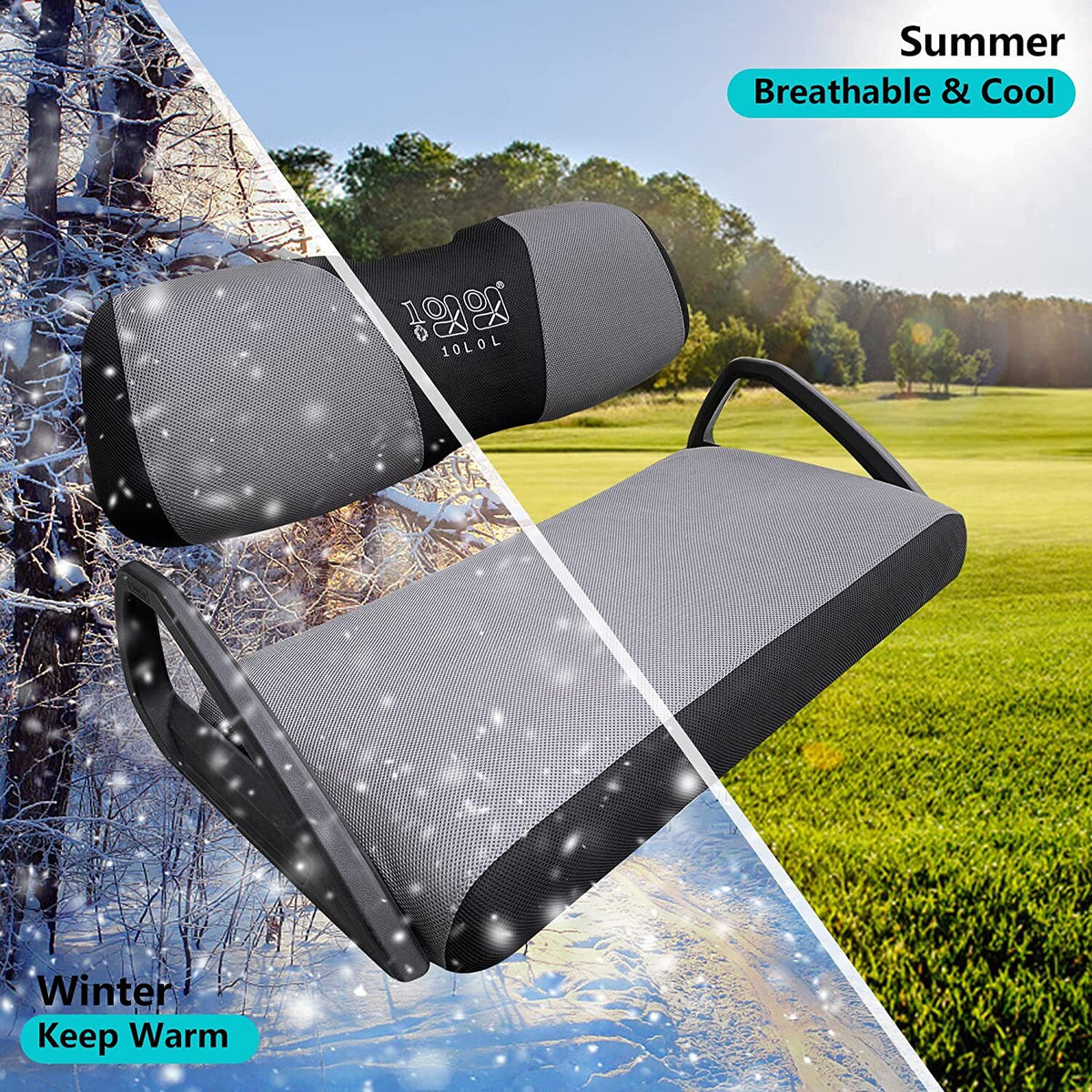 Golf Cart Seat Cover Set for Club Car Precedent Yamaha Breathable Washable Mesh