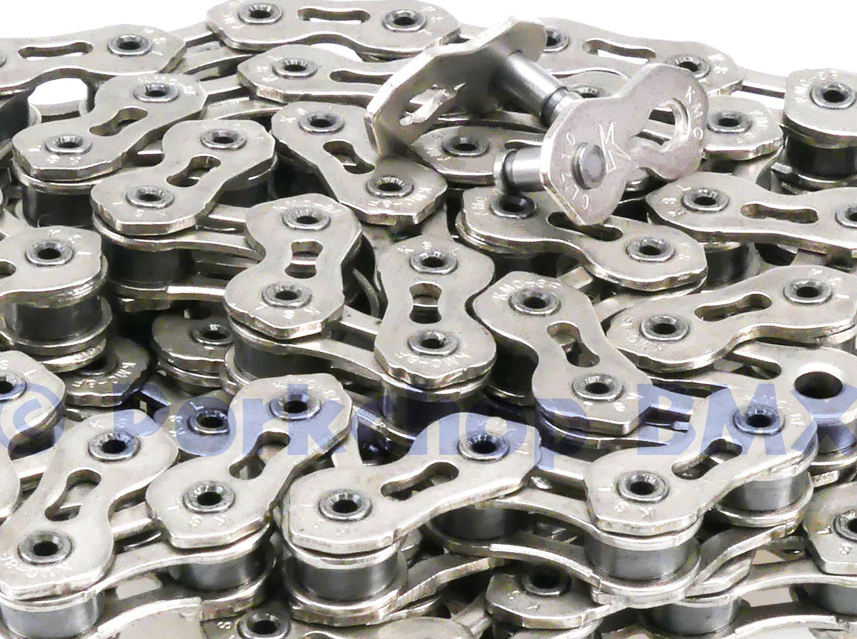 BMX Bike Chain - Superlight Nickel BMX Chain 1/2" x 1/8" 100 Links with Missing Link