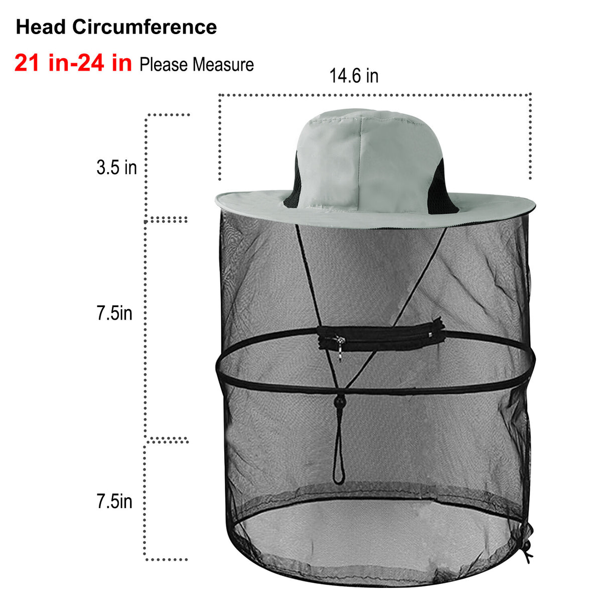 Mosquito Head Net Hat with Sun Protection for Outdoor Activities