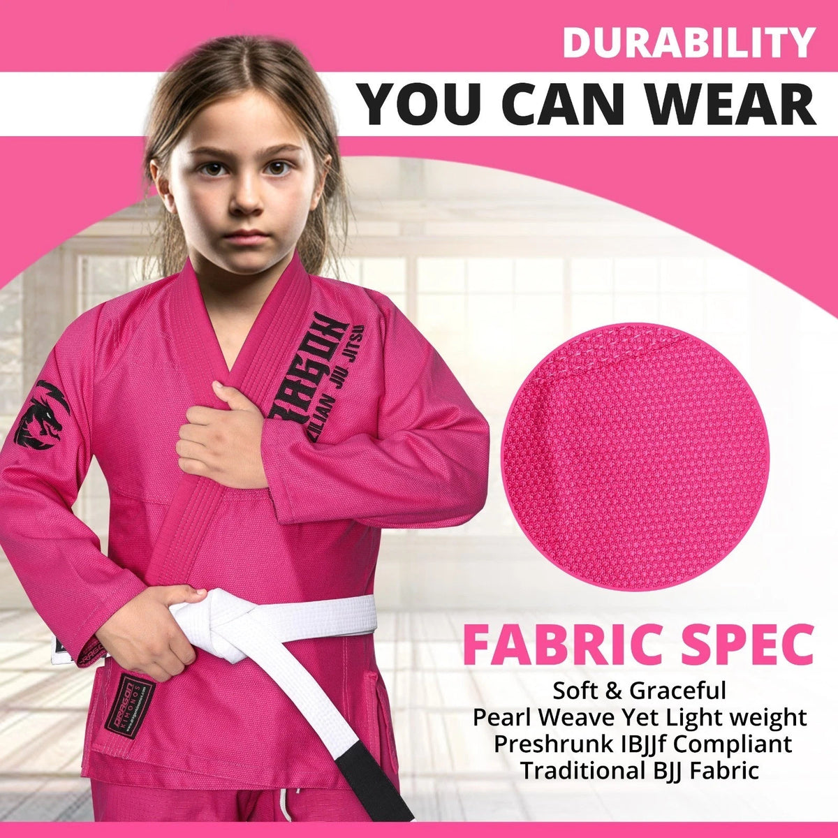 Kids BJJ Gi Uniform Set with Belt for Martial Arts & Grappling