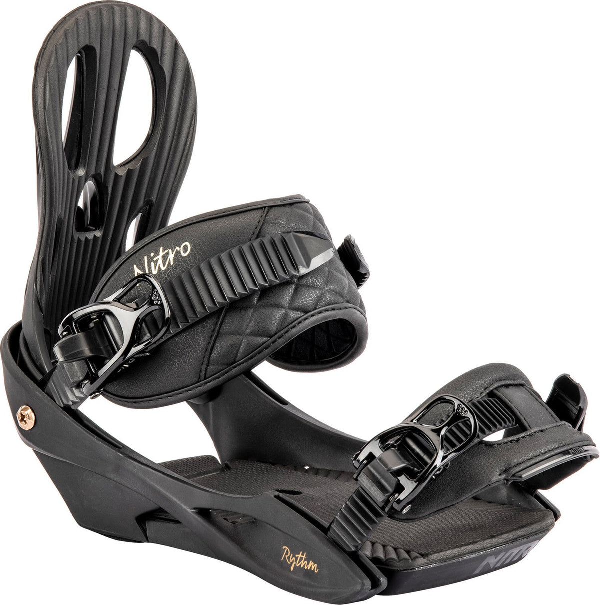 Women's Snowboard Bindings Small Black Bronze Adjustable Fit All-Mountain US 3.5-7