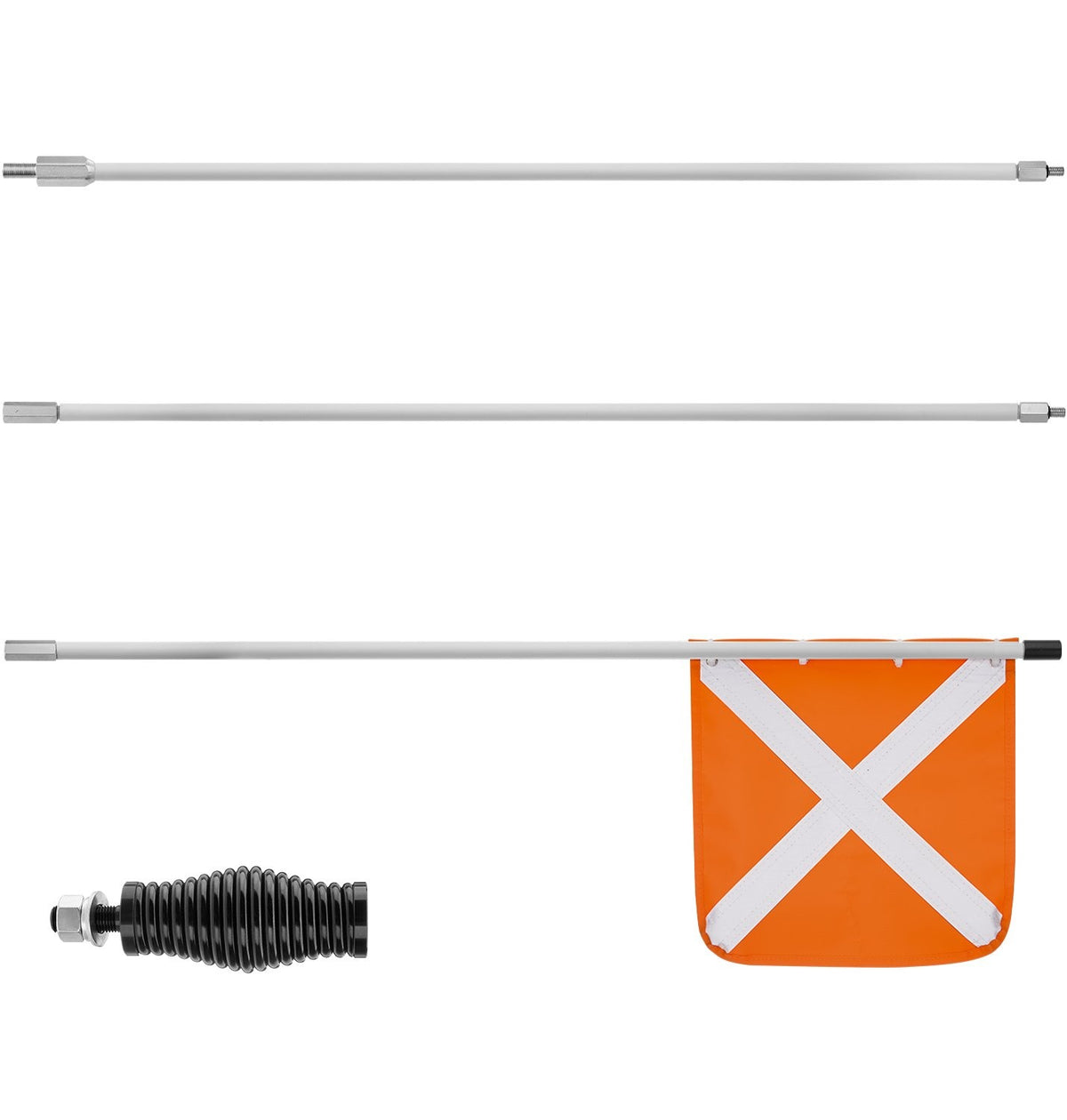12x12 PVC Reflective Sand Safety Flag with Spring Mounting Base for Off-Road Vehicles