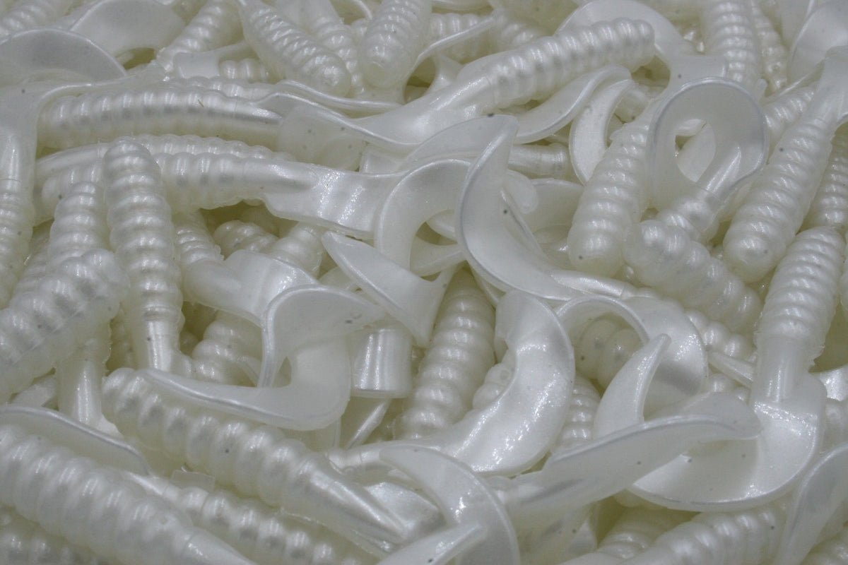 Pearl Twister Tail Grubs - Soft Plastic Fishing Lures for Walleye & Bass, Multiple Pack Sizes