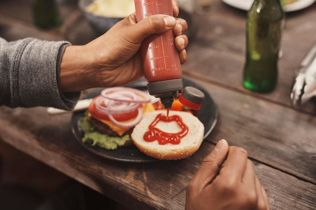 Leakproof Outdoor Squeeze Bottle Set - Reusable Condiment & Liquid Dispenser