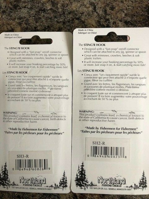 Fishing Rig Hooks Set - 3 Pack Northland Sting'r Rig Hooks for Catching Fish