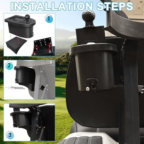 Universal Golf Ball and Club Washer Mounting Bracket for Golf Cart