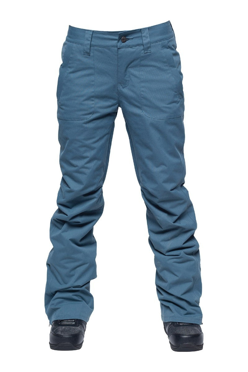 Women's Snowboard Pants Insulated Waterproof Grey Blue Small