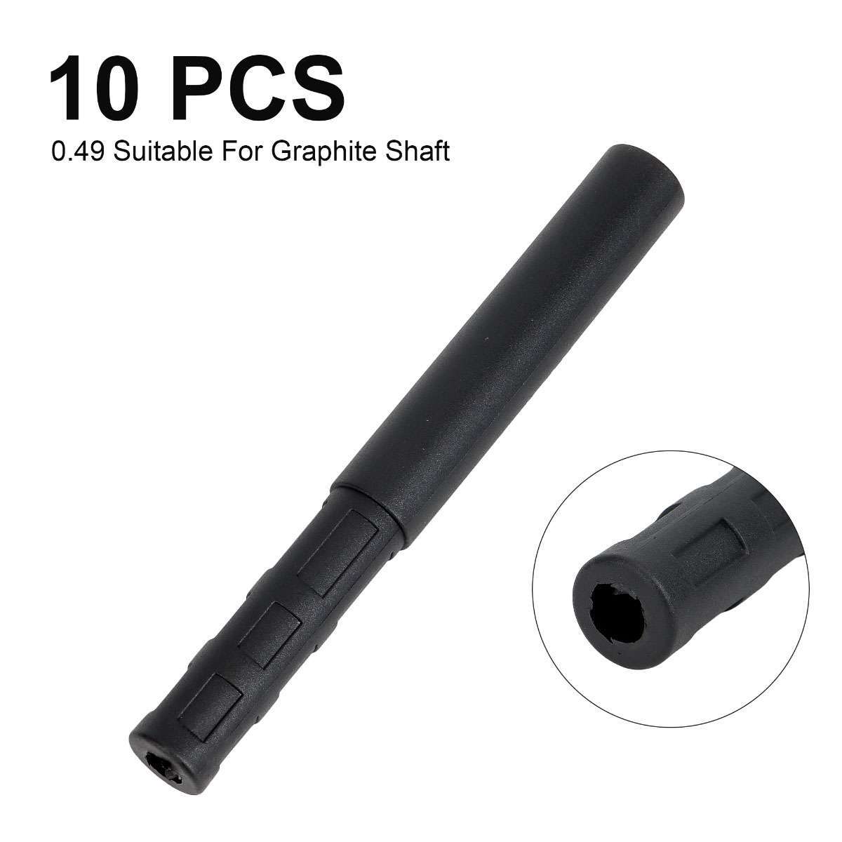 Golf Club Shaft Extension Rods - 10 Pack Carbon Fiber 0.49” for Irons & Putters