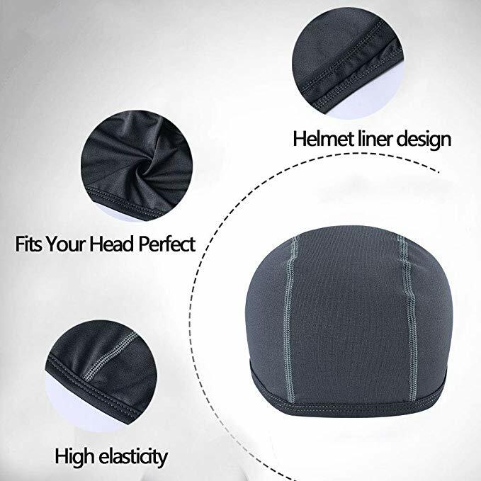 Cooling Skull Cap Helmet Liner Sweat-Wicking Motorcycle & Sports Under Hard Hat