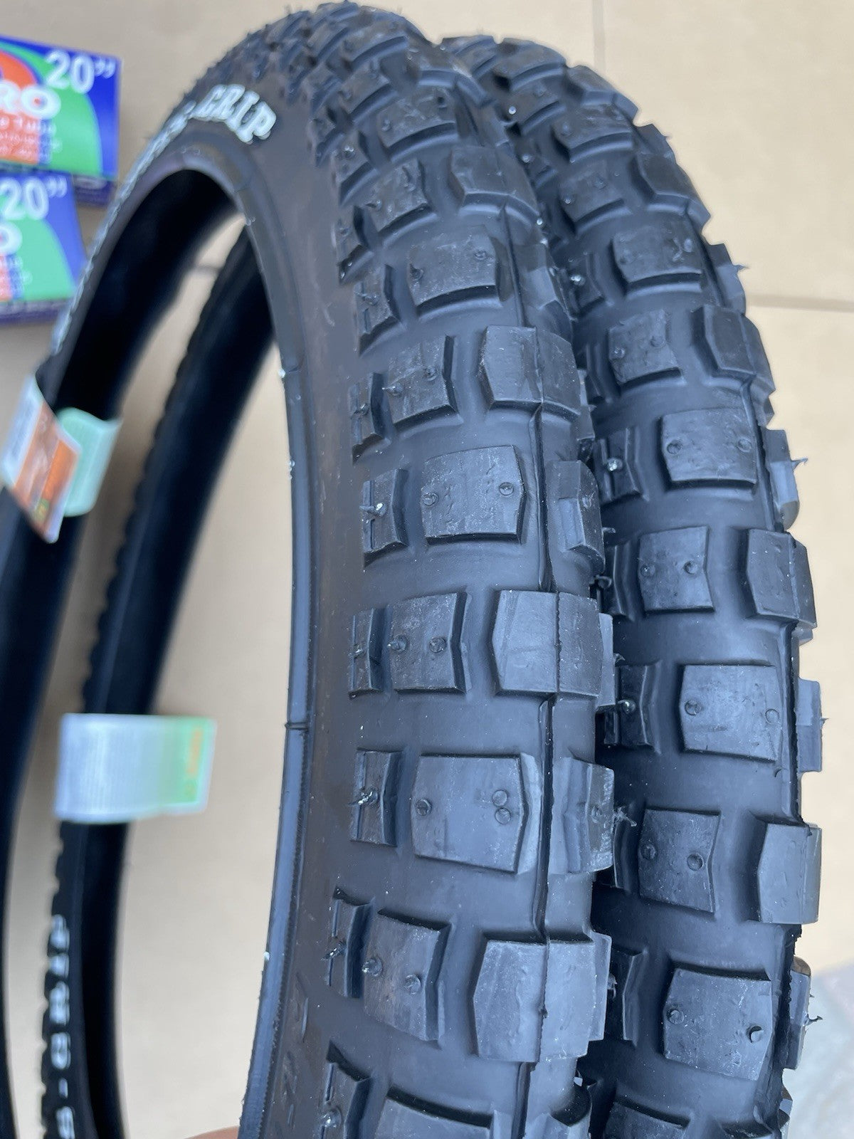 20 Inch Bicycle Tires and Inner Tubes Set for BMX and Dirt Jump Bikes - Black
