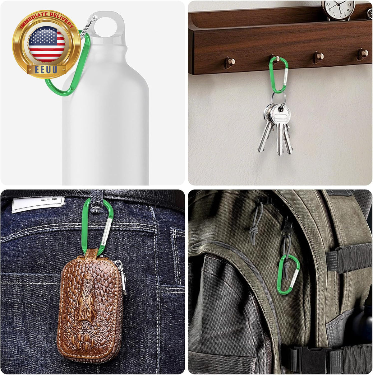 Heavy Duty Black Carabiners 3 Inch D-Shape Pack for Gear & Organization