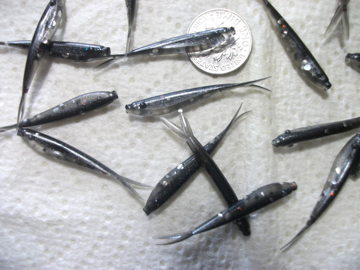 Mini Soft Plastic Minnows for Panfish & Trout Fishing - 70 Pack