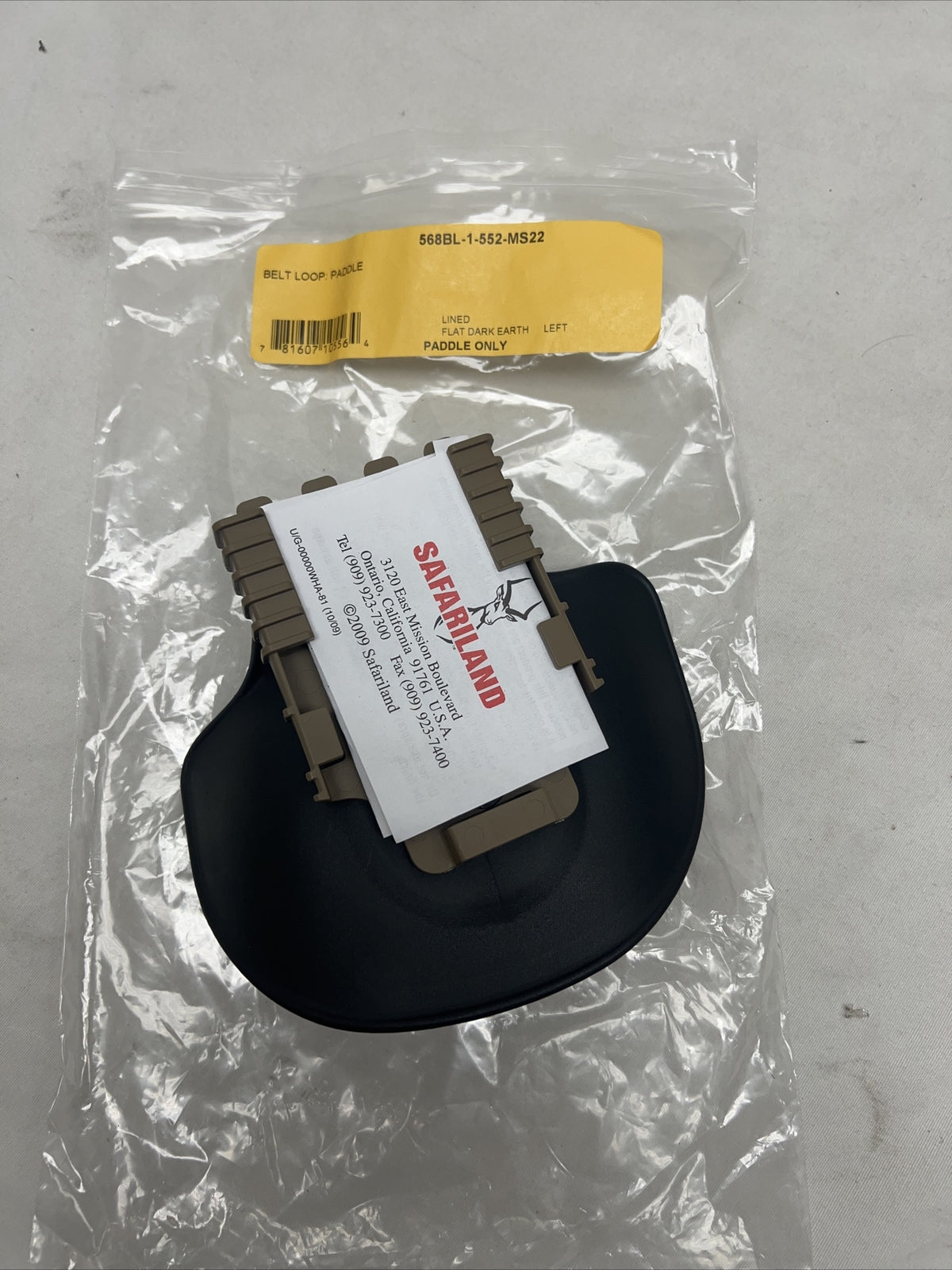 Safariland Paddle & Quick Locking Receiver Plate LH FDE Black
