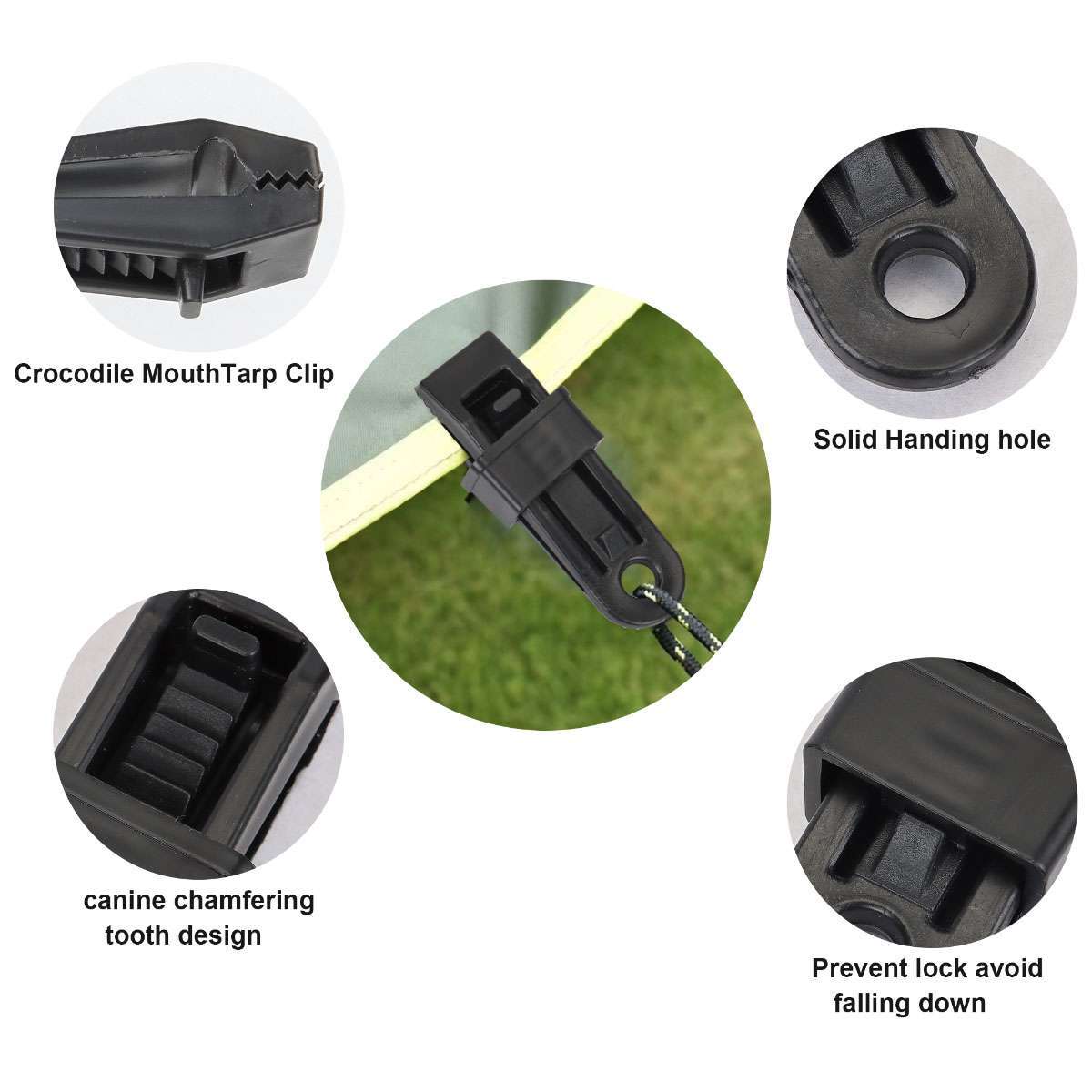 Heavy Duty Tarp Clips Pack of 10 or 20 - Non-Slip Locking Fasteners for Tarps & Canopies