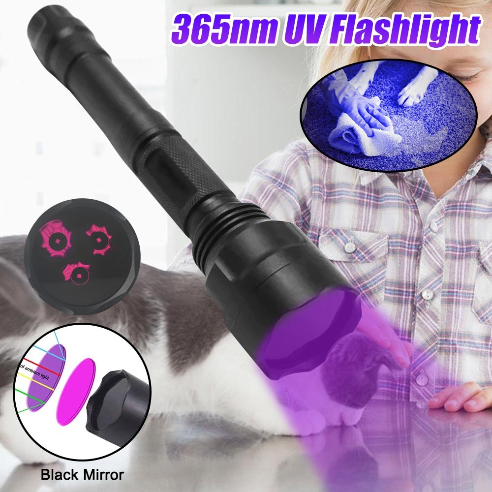 High Output UV LED Flashlight 365nm Ultraviolet Black Light Torch