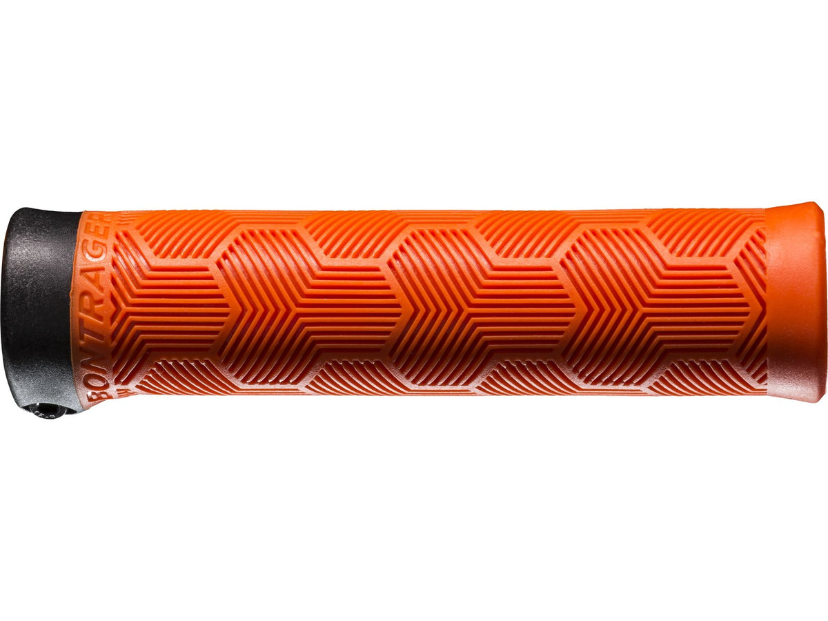 Mountain Bike Handlebar Grips - Finned Texture, Recycled Plastic, 130mm, Neon Yellow-Green
