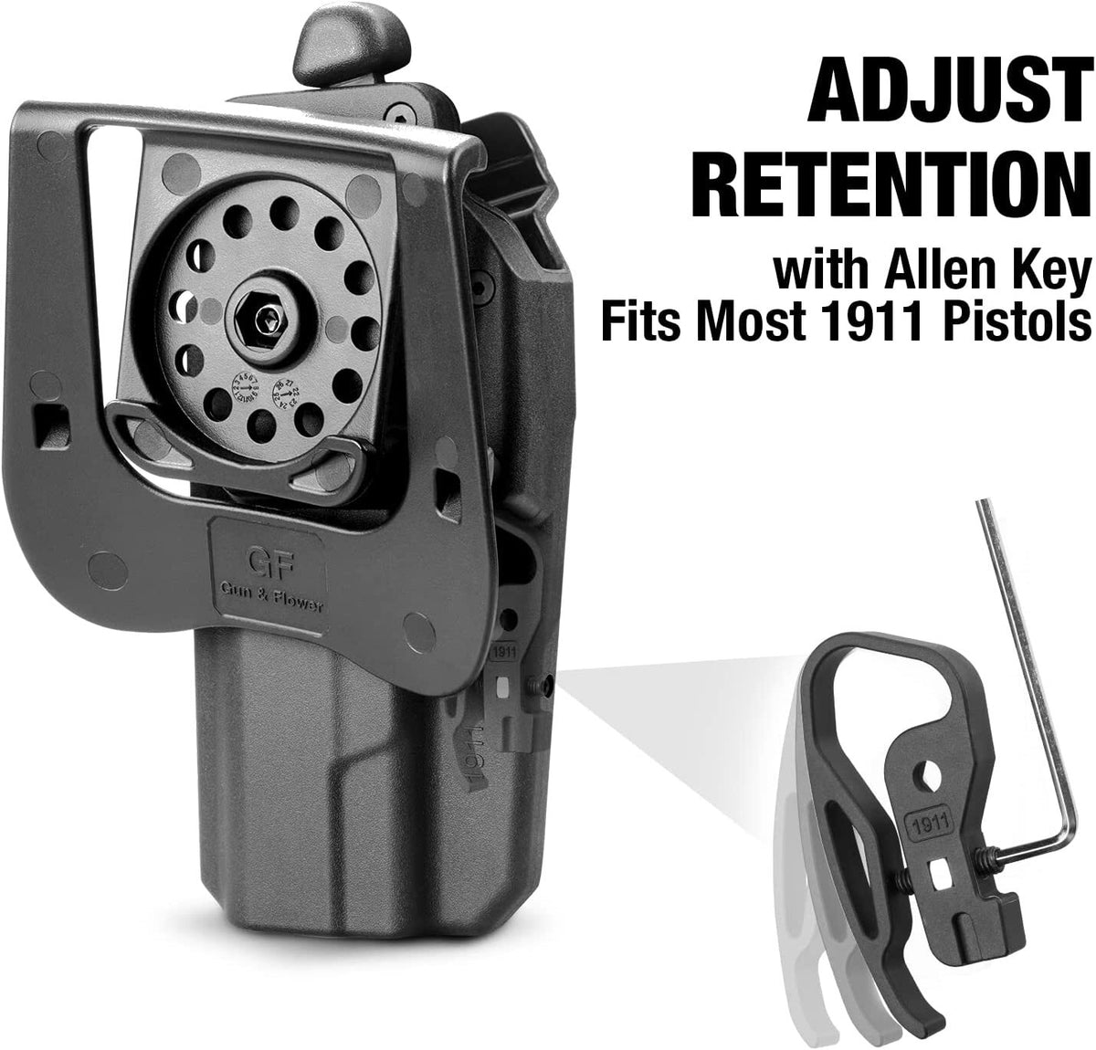 1911 Pistol Holster with Thumb Release and Optics Cut - Fits Colt, Kimber, Rock Island