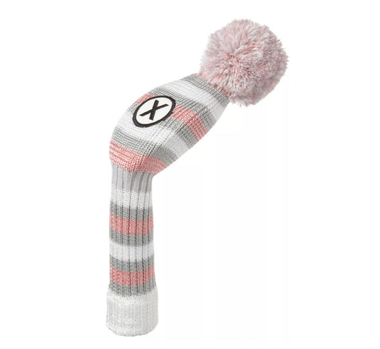 Pink Golf Headcover for Hybrids - Women's Vintage Style Knit Protector