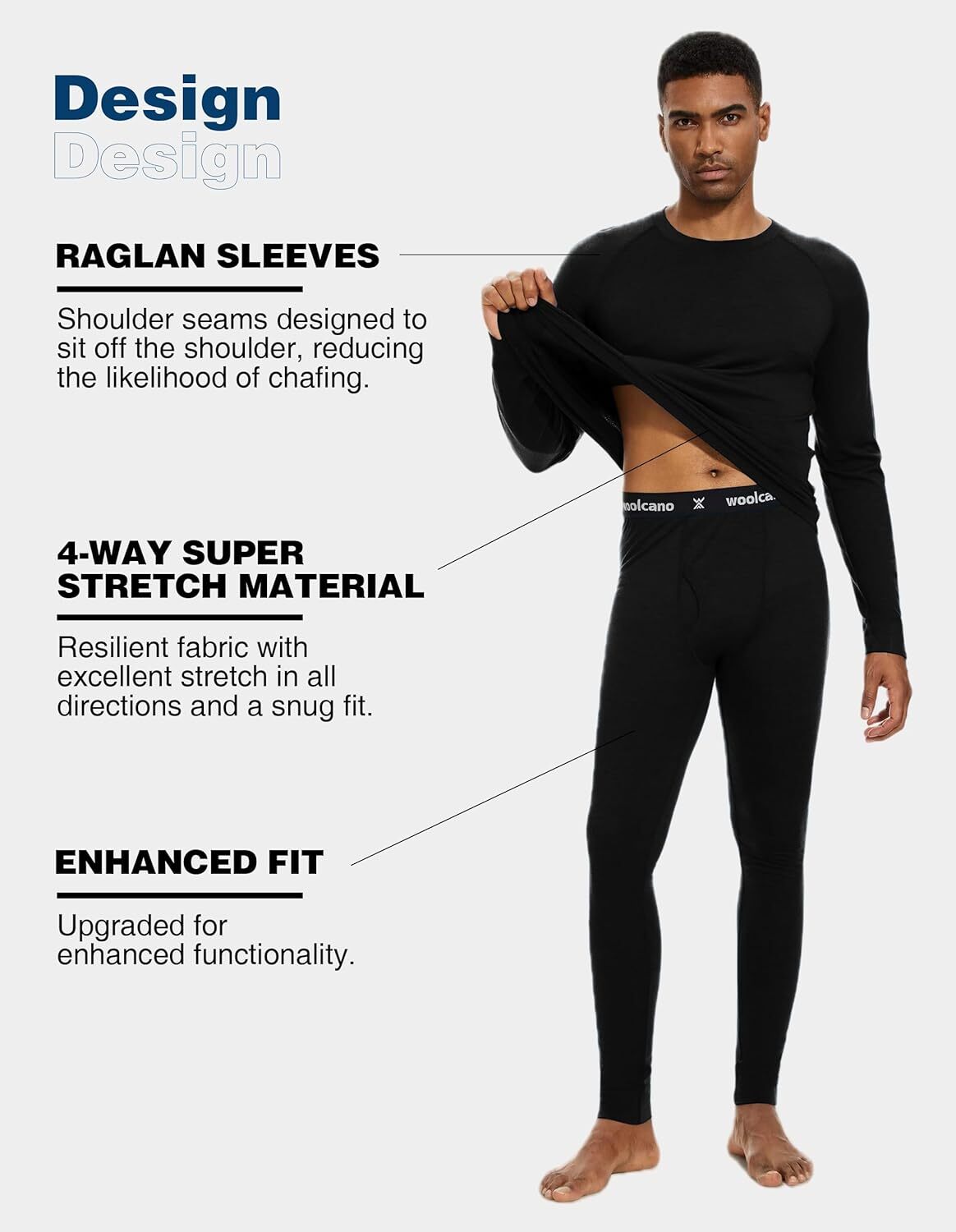 Men's Merino Wool Base Layer Sets for Winter Warmth and Moisture Wicking