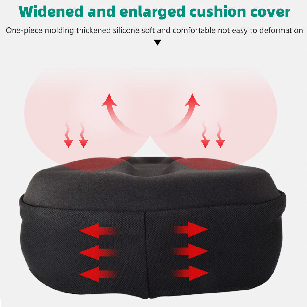 Large Wide Gel Bike Seat Cushion - Shock Absorbing Bicycle Saddle Cover