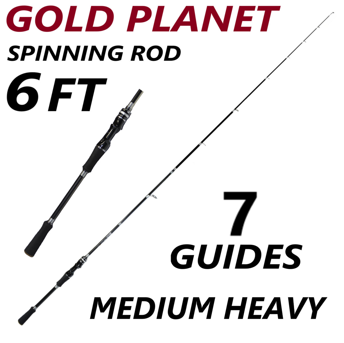 Lightweight Carbon Fiber Spinning & Casting Fishing Rods - Medium Fast Action