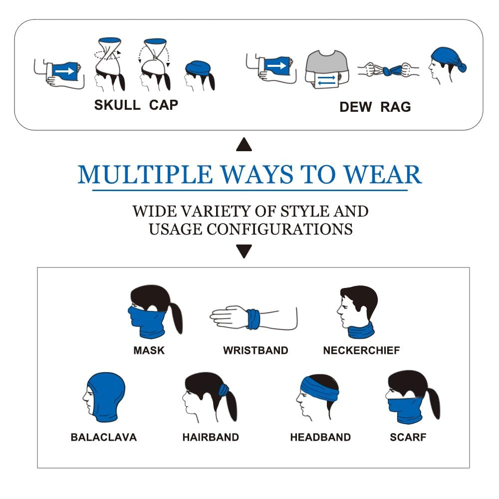 Balaclava Face Mask 6-Pack Breathable Neck Gaiters for Men & Women